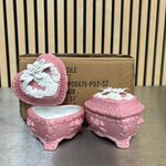 Ca. 46x Stenen sieradendoosje hart, roze